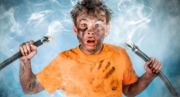 14569672 - boy has a electric shock